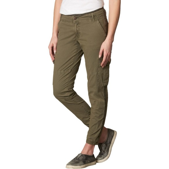 Prana Kadri Cargo Pant Sz 4 Army Green Mid Rise Ankle Joggers - Picture 1 of 9